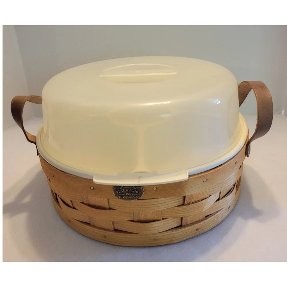 Peterboro Basket Serving Relish Tray Divided Picnic Carrier Farmhouse Wood Large
